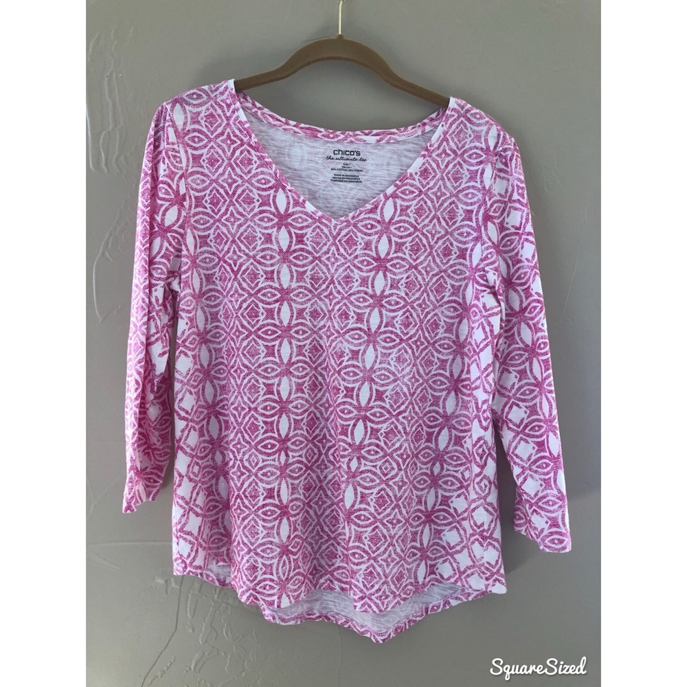 Pretty!  Chico’s The Ultimate Tee - 3/4 sleeve tee